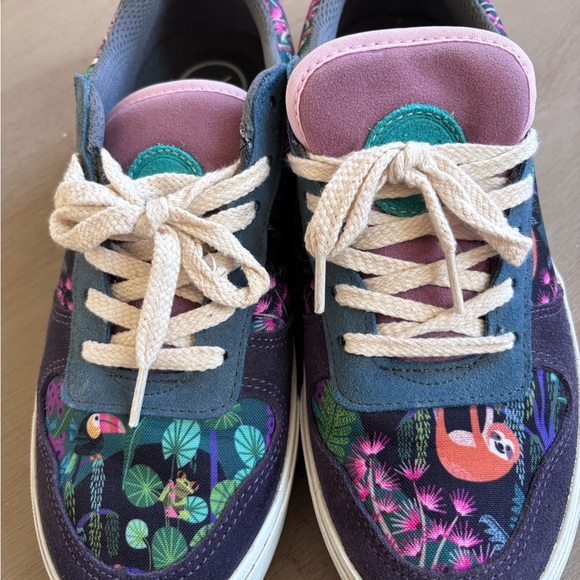Inkkas Pink and Purple Bahia Ace Low Top Floral Sneakers - Picture 2 of 9